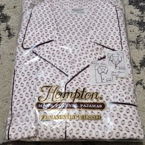 Men's Flannel Pajama Shirt - White and Red